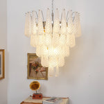 Glass Dewdrop Chandelier – Modern Art Glass Pendant Light for Dining Room and Foyer