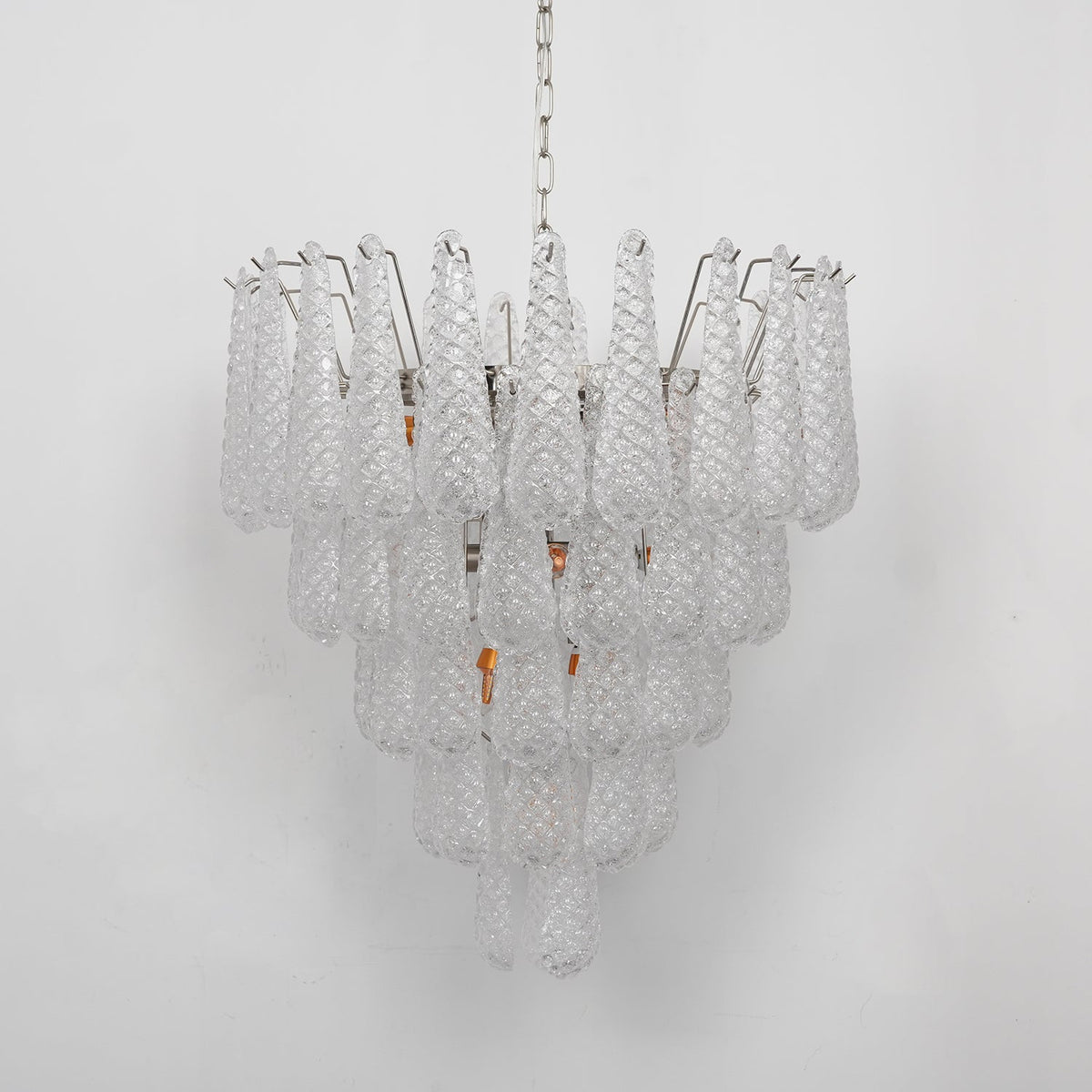 Aurelia Glass Droplet Chandelier – Modern Waterfall Pendant Light for Dining Room and Foyer
