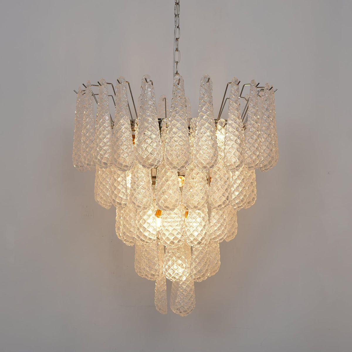 Aurelia Glass Droplet Chandelier – Modern Waterfall Pendant Light for Dining Room and Foyer