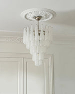 Aurelia Glass Droplet Chandelier – Modern Waterfall Pendant Light for Dining Room and Foyer