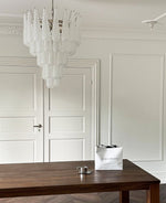 Aurelia Glass Droplet Chandelier – Modern Waterfall Pendant Light for Dining Room and Foyer