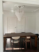 Aurelia Glass Droplet Chandelier – Modern Waterfall Pendant Light for Dining Room and Foyer