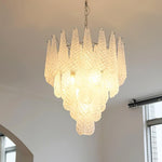 Aurelia Glass Droplet Chandelier – Modern Waterfall Pendant Light for Dining Room and Foyer
