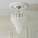 Aurelia Glass Droplet Chandelier – Modern Waterfall Pendant Light for Dining Room and Foyer