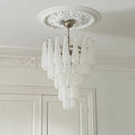 Aurelia Glass Droplet Chandelier – Modern Waterfall Pendant Light for Dining Room and Foyer