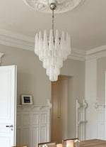 Aurelia Glass Droplet Chandelier – Modern Waterfall Pendant Light for Dining Room and Foyer