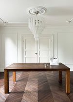 Aurelia Glass Droplet Chandelier – Modern Waterfall Pendant Light for Dining Room and Foyer