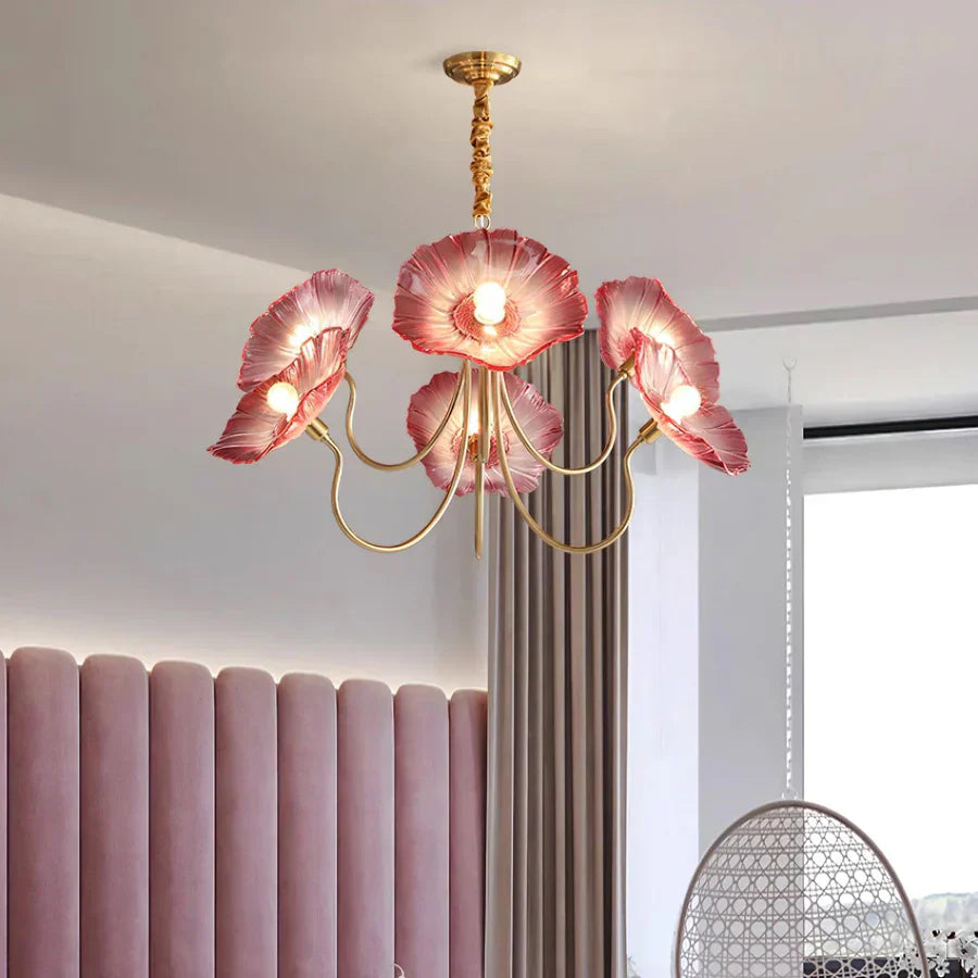 American Style Minimalist Living Room With Nordic Style Chandelier