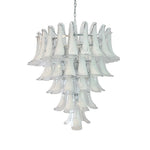 White Glass Petals Chandelier – Modern Designer Pendant Light for Dining Room and Living Room
