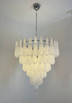 Artisan Glass Pinecone Chandelier in Nickel or Gold