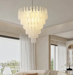 Artisan Glass Pinecone Chandelier in Nickel or Gold