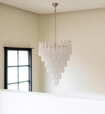 Artisan Glass Pinecone Chandelier in Nickel or Gold