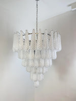 Artisan Glass Pinecone Chandelier in Nickel or Gold