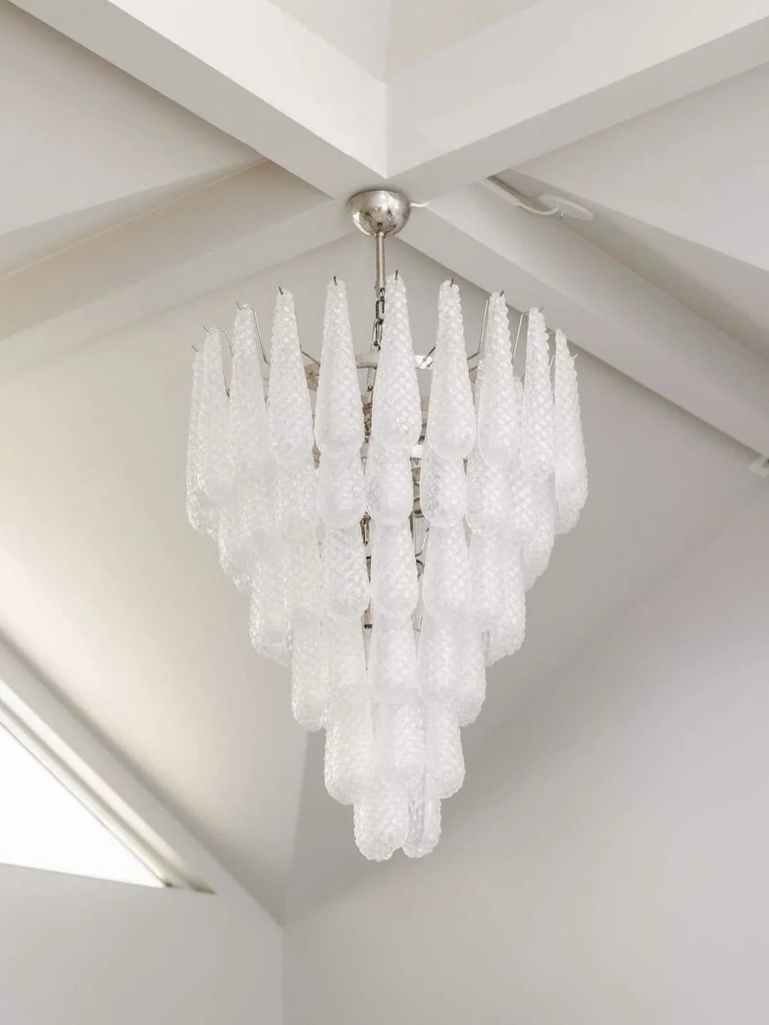 Artisan Glass Pinecone Chandelier in Nickel or Gold