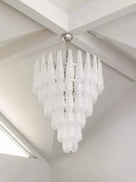 Artisan Glass Pinecone Chandelier in Nickel or Gold