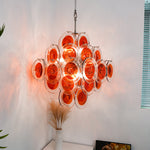 Aurelia Orange Glass Disc Chandelier – Modern Designer Pendant Light