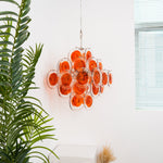 Aurelia Orange Glass Disc Chandelier – Modern Designer Pendant Light