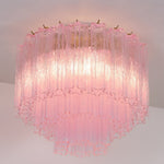 Murano Pink Glass Ceiling Light