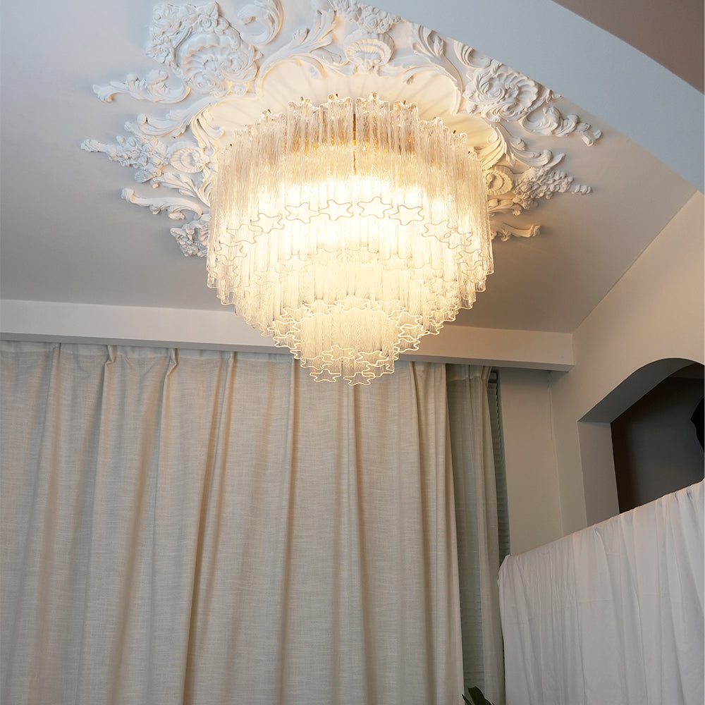 Murano Pink Glass Ceiling Light