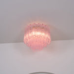 Murano Pink Glass Ceiling Light