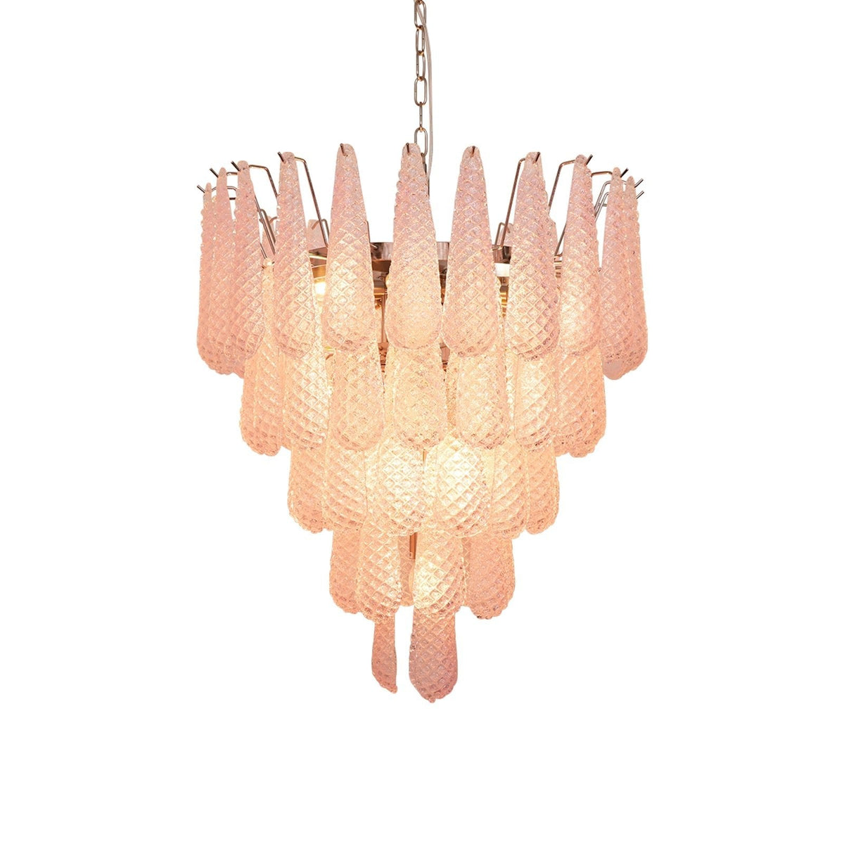 Pink Glass Dewdrop Chandelier | Modern Designer Lighting