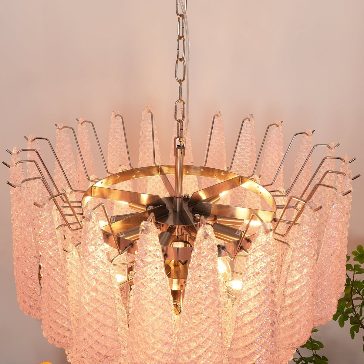Pink Glass Dewdrop Chandelier | Modern Designer Lighting