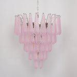 Pink Murano Glass Droplet Chandelier for Dining Room and Living Room