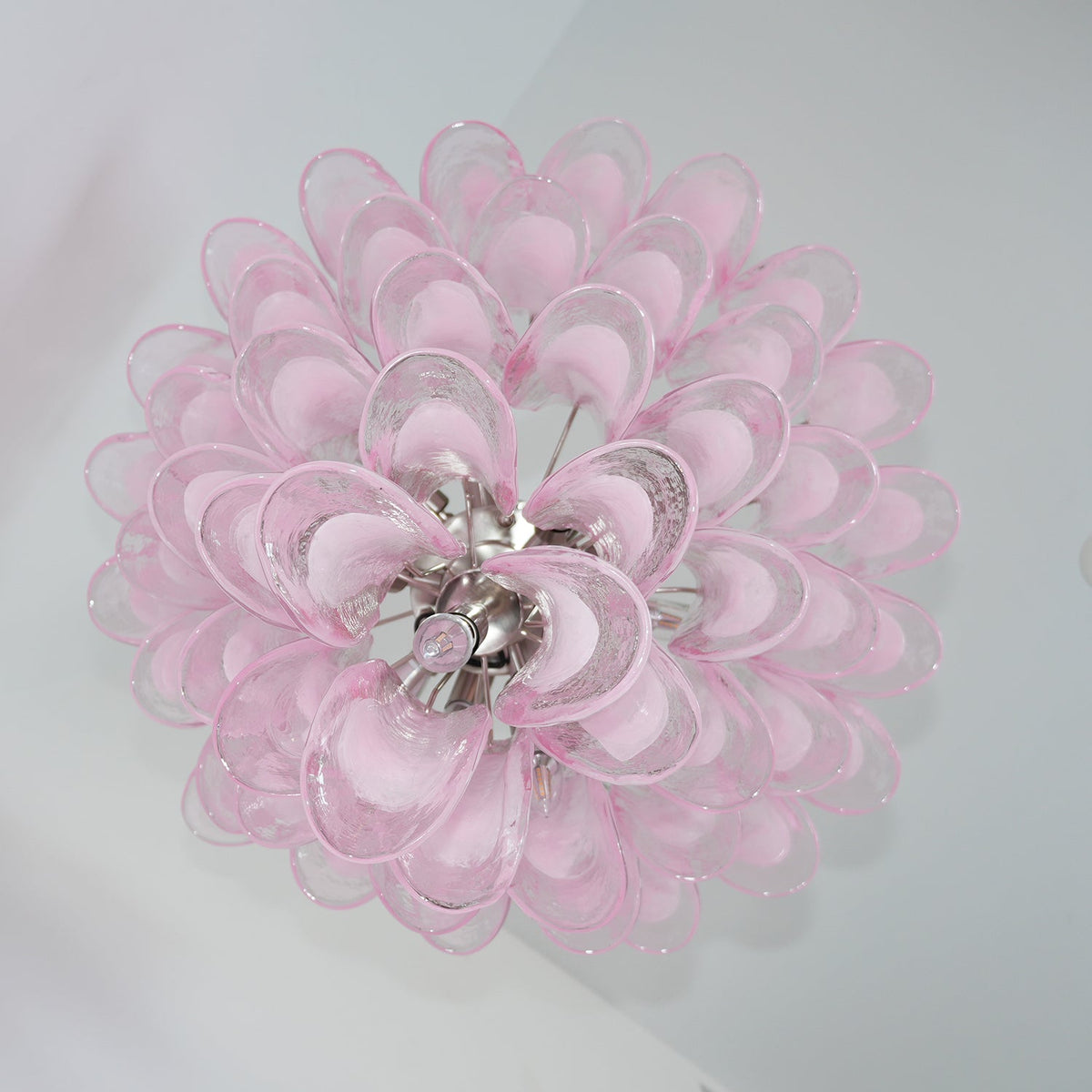 Pink Petal Glass Chandelier | Handcrafted Designer Ceiling Light