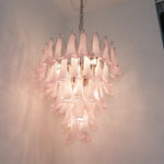 Pink Petal Glass Chandelier | Handcrafted Designer Ceiling Light