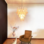 Pink Petal Glass Chandelier | Handcrafted Designer Ceiling Light
