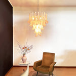 Pink Petal Glass Chandelier | Handcrafted Designer Ceiling Light
