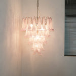 Pink Petal Glass Chandelier | Handcrafted Designer Ceiling Light