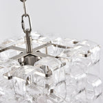 Interlocking Glass Chandelier with Amber Cups and Chrome Frame