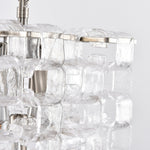 Interlocking Glass Chandelier with Amber Cups and Chrome Frame