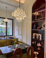 Modern White Glass Orb Chandelier for Dining Room and Living Room