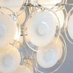 Modern White Glass Orb Chandelier for Dining Room and Living Room