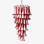 Red Petals Spiral Glass Chandelier | Modern Designer Pendant Light