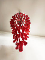 Red Petals Spiral Glass Chandelier | Modern Designer Pendant Light