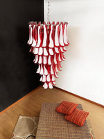 Red Petals Spiral Glass Chandelier | Modern Designer Pendant Light