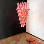 Red Petals Spiral Glass Chandelier | Modern Designer Pendant Light