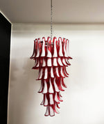 Red Petals Spiral Glass Chandelier | Modern Designer Pendant Light