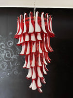Red Petals Spiral Glass Chandelier | Modern Designer Pendant Light