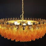 Rhombus Amber Glass Chandelier – Modern Gold Pendant Light