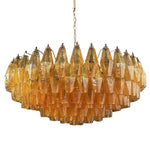 Rhombus Amber Glass Chandelier – Modern Gold Pendant Light