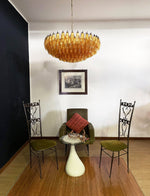 Rhombus Amber Glass Chandelier – Modern Gold Pendant Light