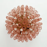 Rhombus Pink Glass Ceiling Light – Art Deco Flush Mount in Gold