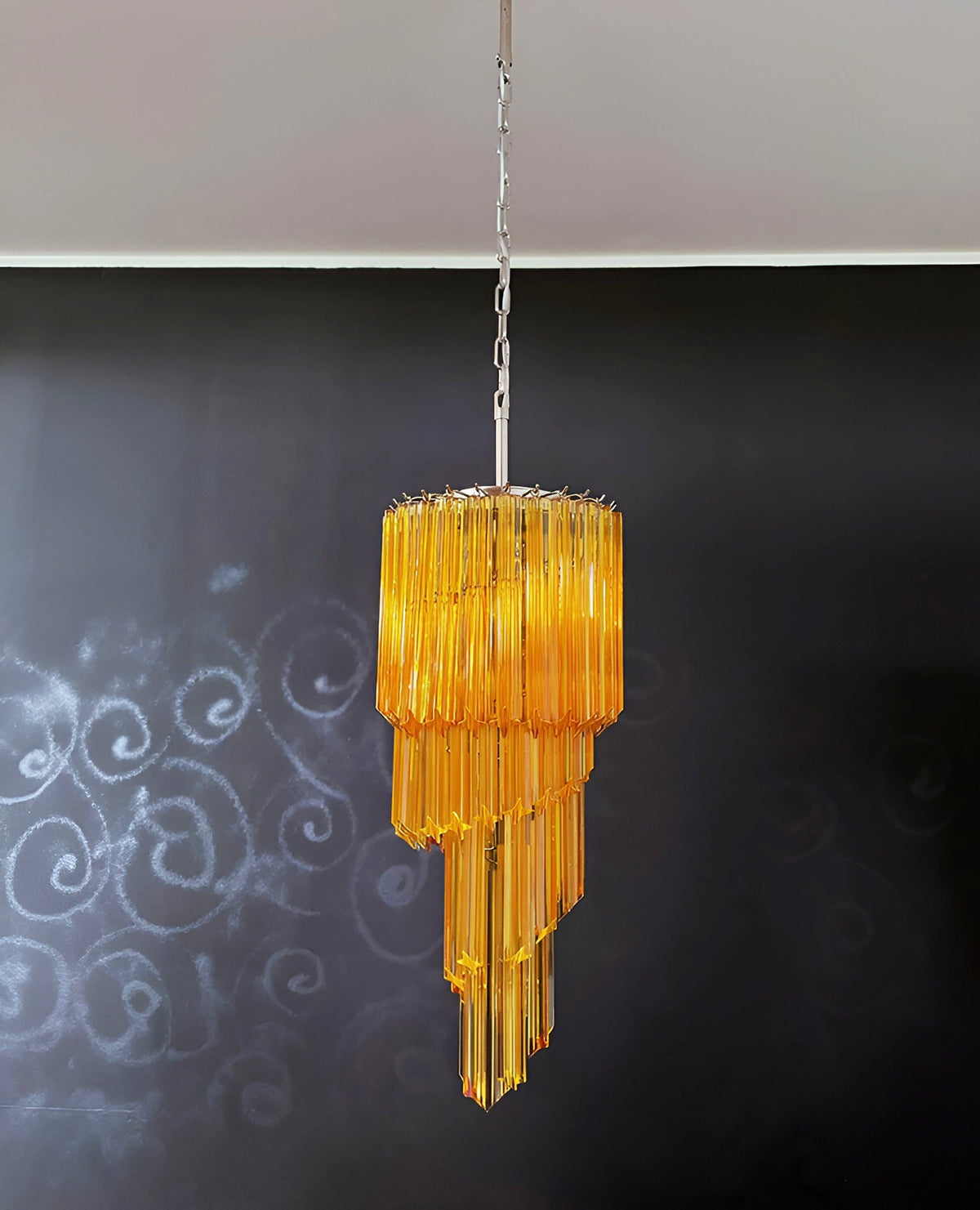 Spiral Prism Glass Chandelier – Hand-Cut Faceted Pendant Light