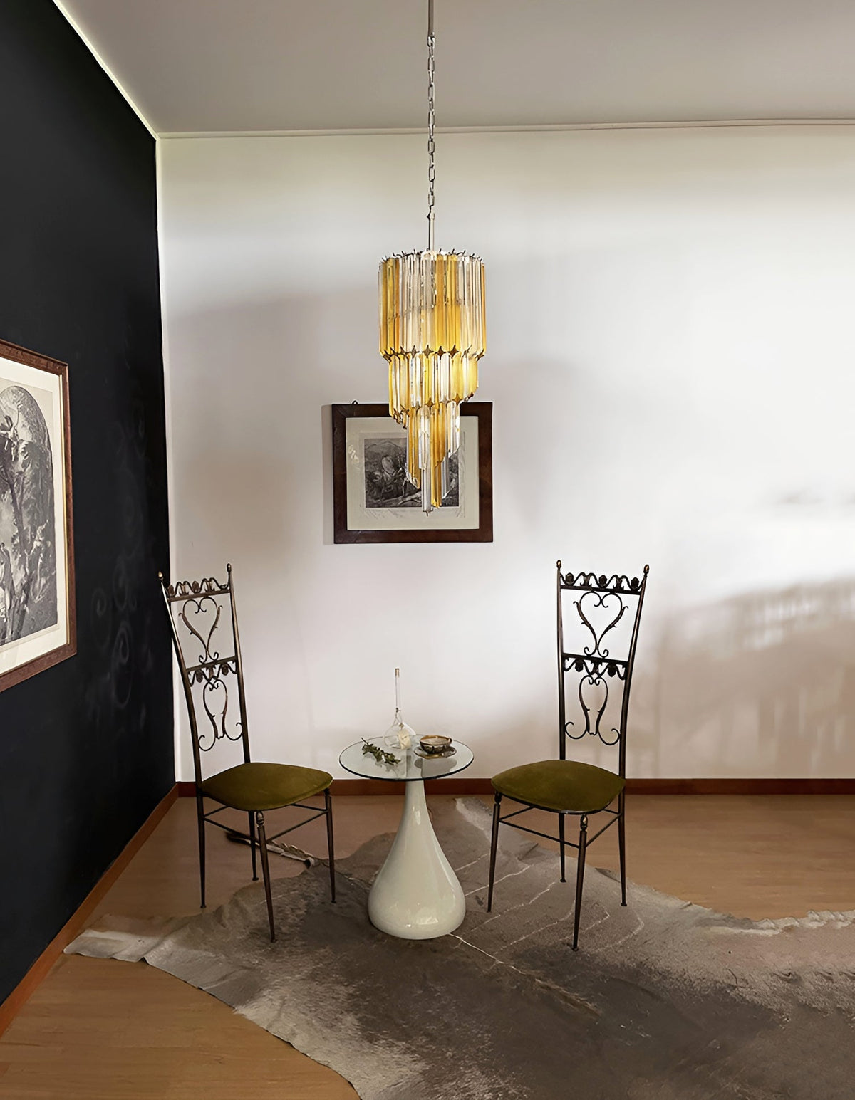Spiral Prism Glass Chandelier – Hand-Cut Faceted Pendant Light