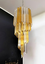 Spiral Prism Glass Chandelier – Hand-Cut Faceted Pendant Light