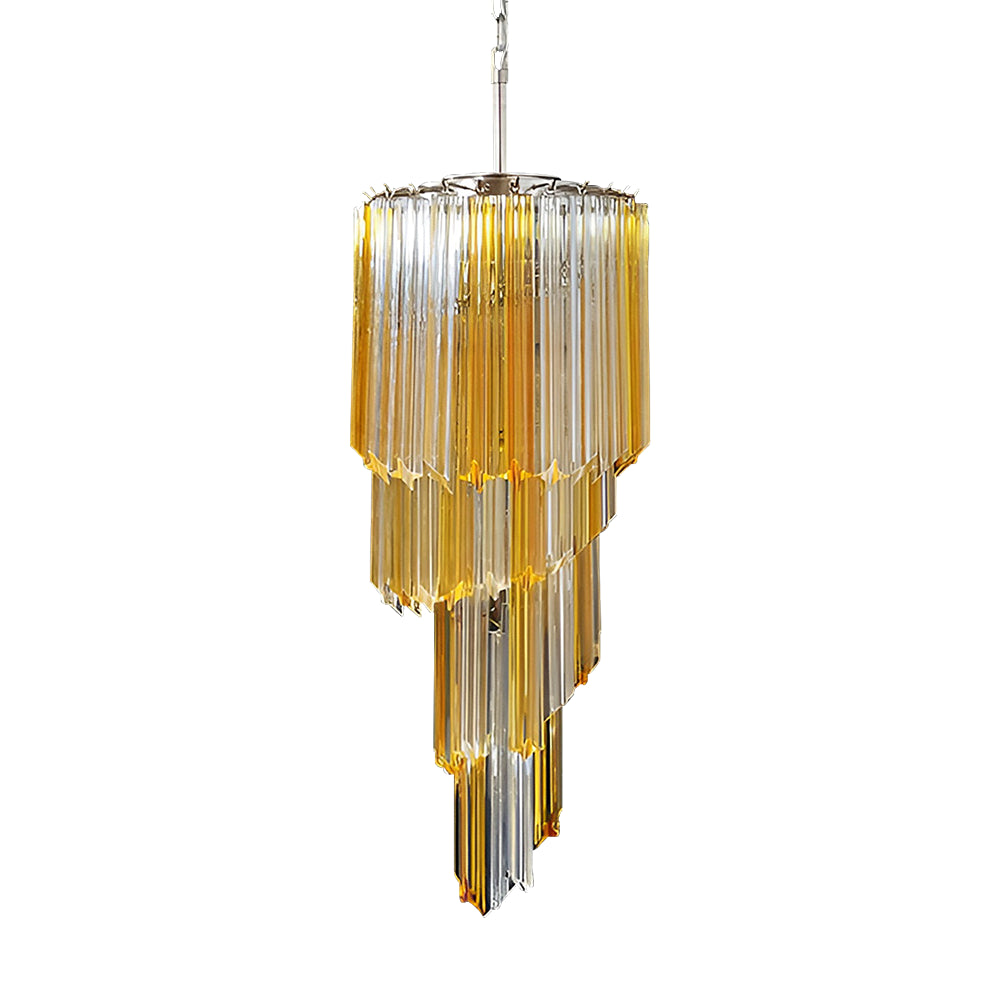 Spiral Prism Glass Chandelier – Hand-Cut Faceted Pendant Light